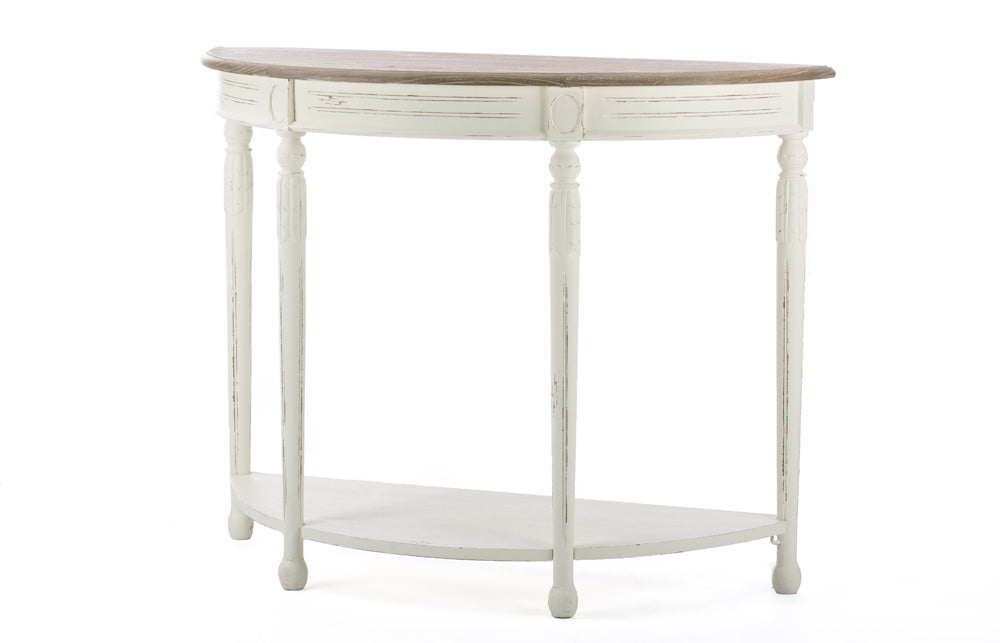 Baxton Studio - Vologne Console Table in White/Natural - PLM2VM/M B-CA view 1