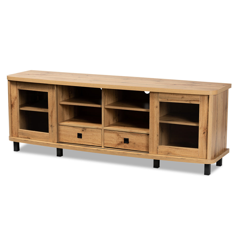 Baxton Studio - Walda TV Stand in Oak Brown/Black - TV838070-Wotan Oak view 1