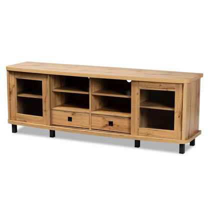 Baxton Studio - Walda TV Stand in Oak Brown/Black - TV838070-Wotan Oak view 1