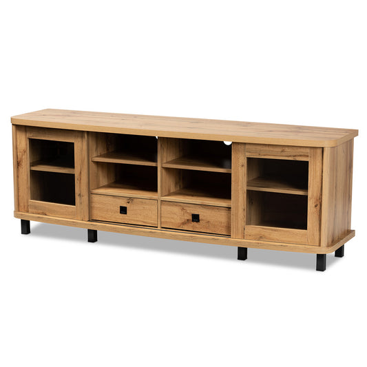 Baxton Studio - Walda TV Stand in Oak Brown/Black - TV838070-Wotan Oak view 1