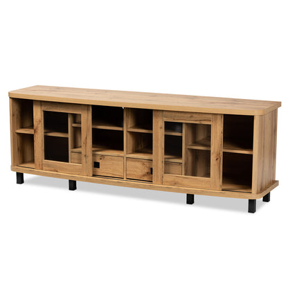 Baxton Studio - Walda TV Stand in Oak Brown/Black - TV838070-Wotan Oak view 3