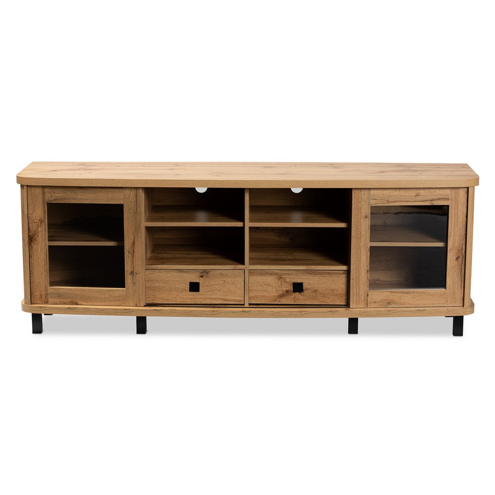 Baxton Studio - Walda TV Stand in Oak Brown/Black - TV838070-Wotan Oak view 4