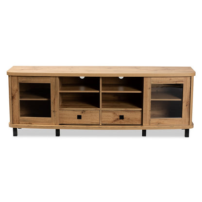 Baxton Studio - Walda TV Stand in Oak Brown/Black - TV838070-Wotan Oak view 4