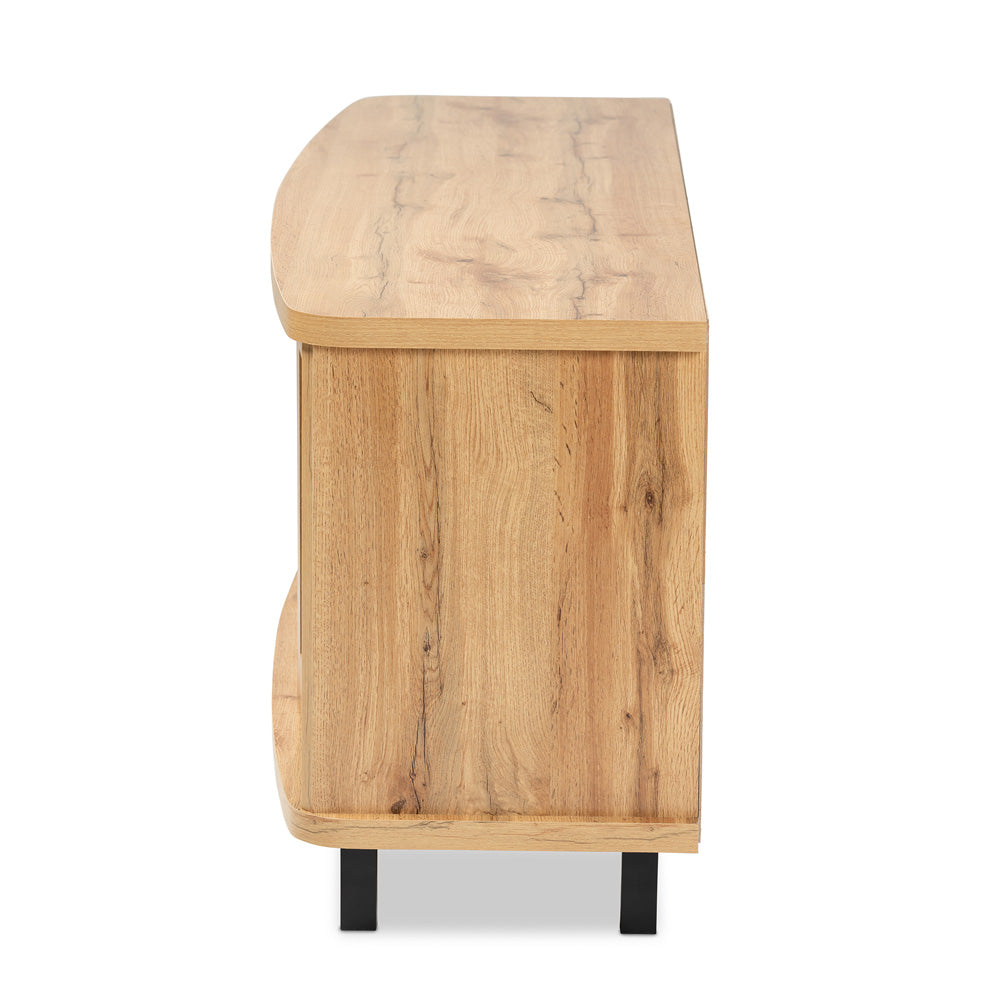 Baxton Studio - Walda TV Stand in Oak Brown/Black - TV838070-Wotan Oak view 5
