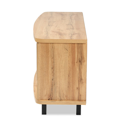 Baxton Studio - Walda TV Stand in Oak Brown/Black - TV838070-Wotan Oak view 5