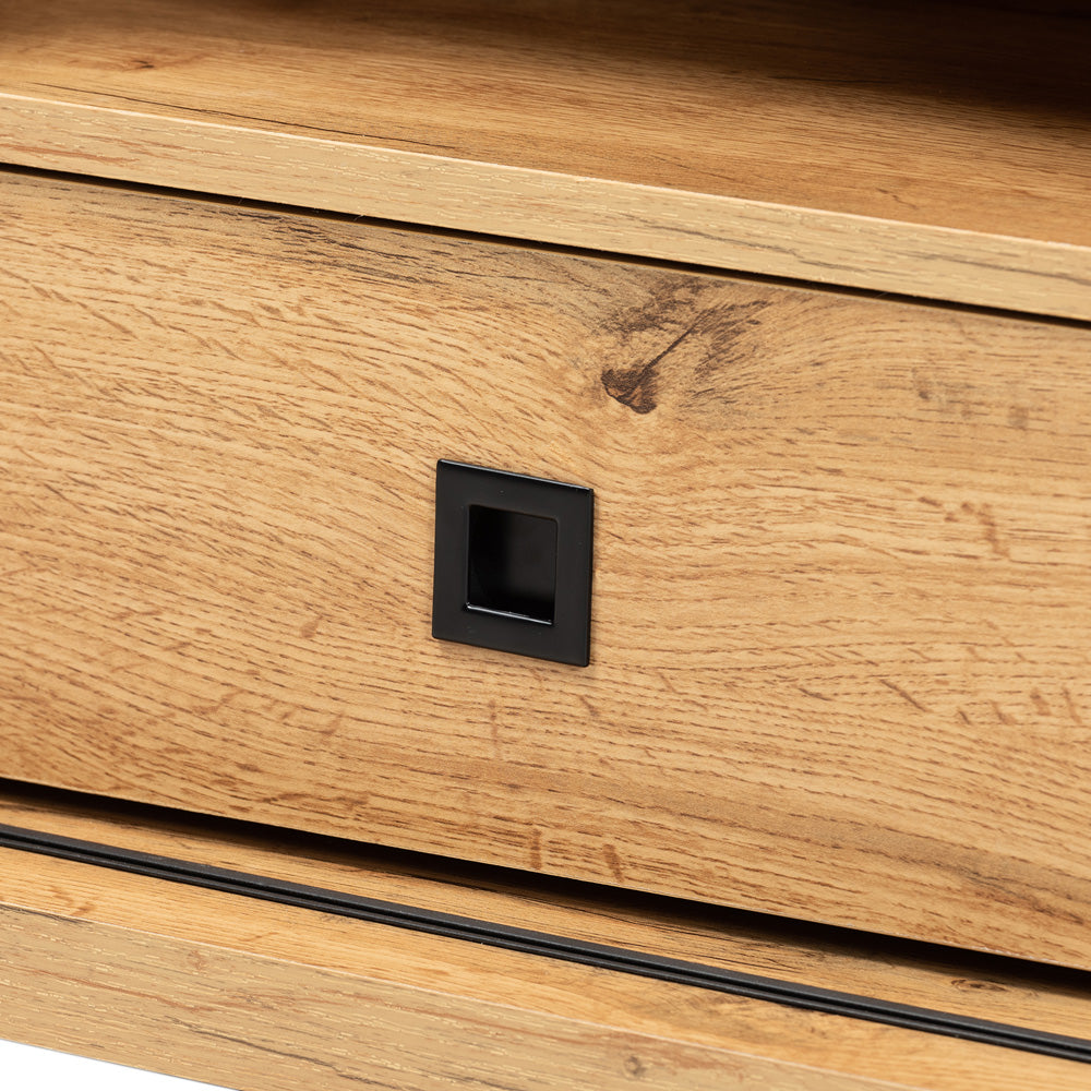Baxton Studio - Walda TV Stand in Oak Brown/Black - TV838070-Wotan Oak view 6