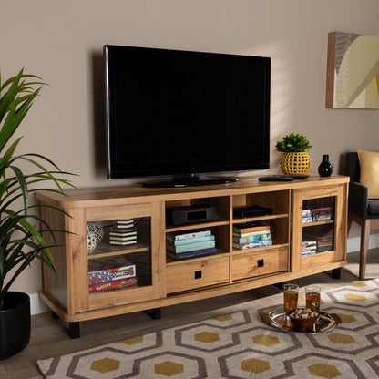Baxton Studio - Walda TV Stand in Oak Brown/Black - TV838070-Wotan Oak view 8