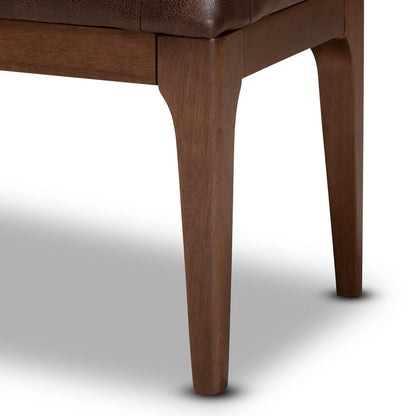 Baxton Studio - Walsh Dining Bench in Dark Brown/Walnut Brown - WM5030-Dark Brown/Walnut view 4