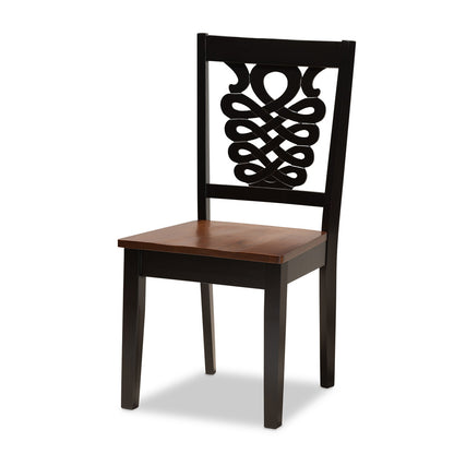 Baxton Studio - Wanda Dining Set in Dark Brown/Walnut Brown - Wanda-Dark Brown/Walnut-5PC Dining Set view 2