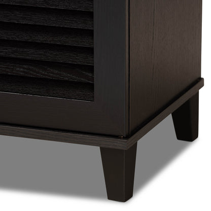 Baxton Studio - Warren Shoe Cabinet in Dark Brown - FP-04LV-Espresso view 5