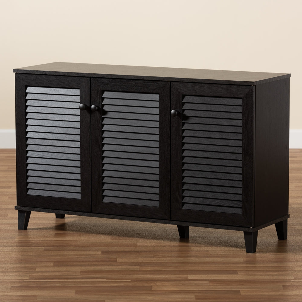 Baxton Studio - Warren Shoe Cabinet in Dark Brown - FP-04LV-Espresso view 6