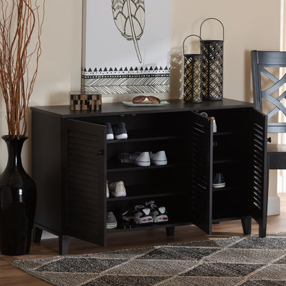 Baxton Studio - Warren Shoe Cabinet in Dark Brown - FP-04LV-Espresso view 7