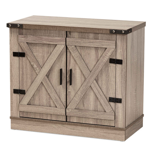 Baxton Studio - Wayne Shoe Cabinet in Oak brown - SC910041-2-Oak-Shoe Cabinet view 1