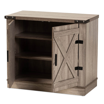Baxton Studio - Wayne Shoe Cabinet in Oak brown - SC910041-2-Oak-Shoe Cabinet view 2
