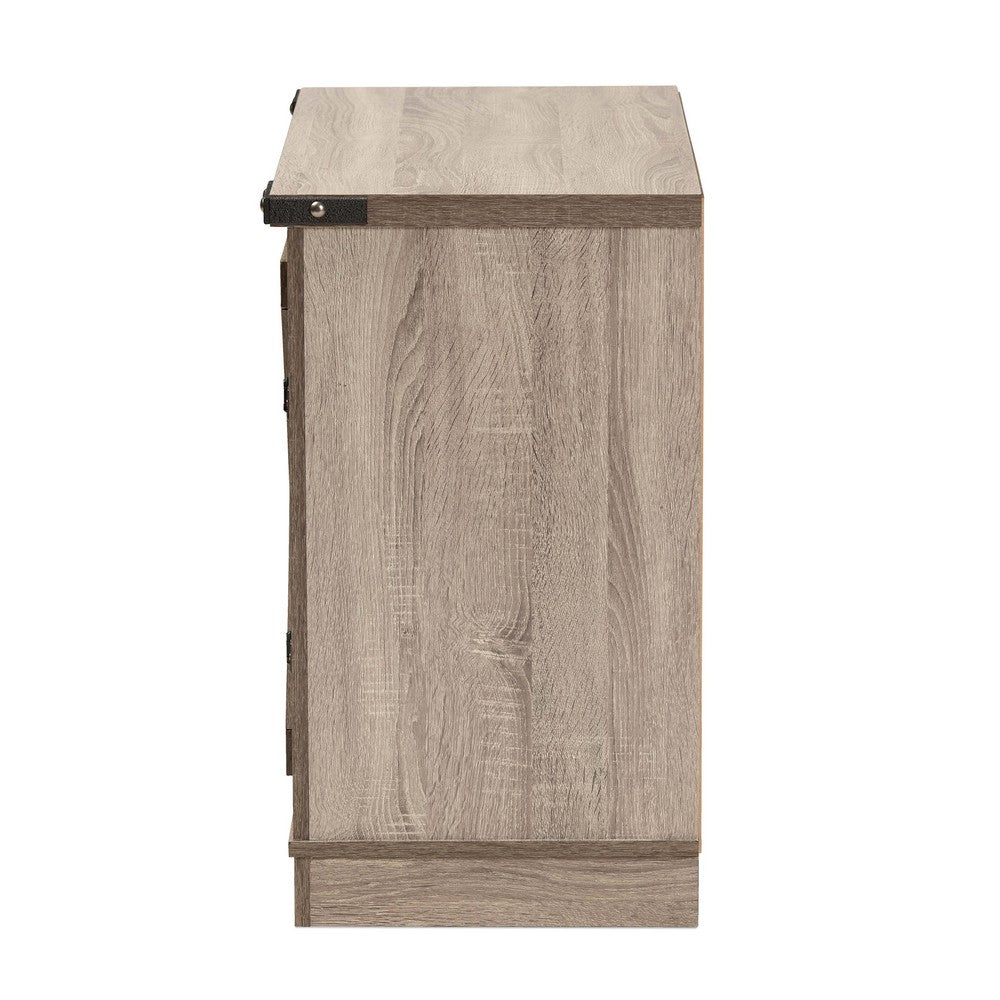 Baxton Studio - Wayne Shoe Cabinet in Oak brown - SC910041-2-Oak-Shoe Cabinet view 4