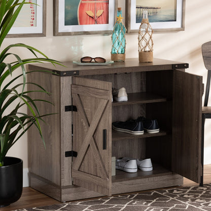 Baxton Studio - Wayne Shoe Cabinet in Oak brown - SC910041-2-Oak-Shoe Cabinet view 8
