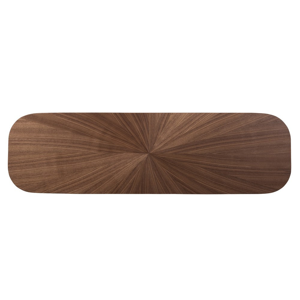 Baxton Studio - Wendy Console Table in Walnut - Walnut Sunburst Console Table view 4