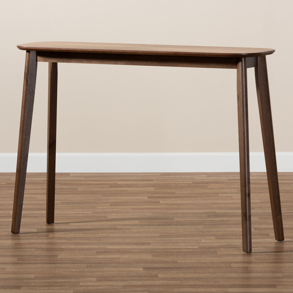 Baxton Studio - Wendy Console Table in Walnut - Walnut Sunburst Console Table view 6