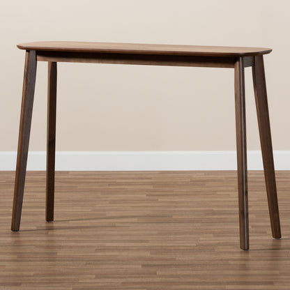 Baxton Studio - Wendy Console Table in Walnut - Walnut Sunburst Console Table view 6