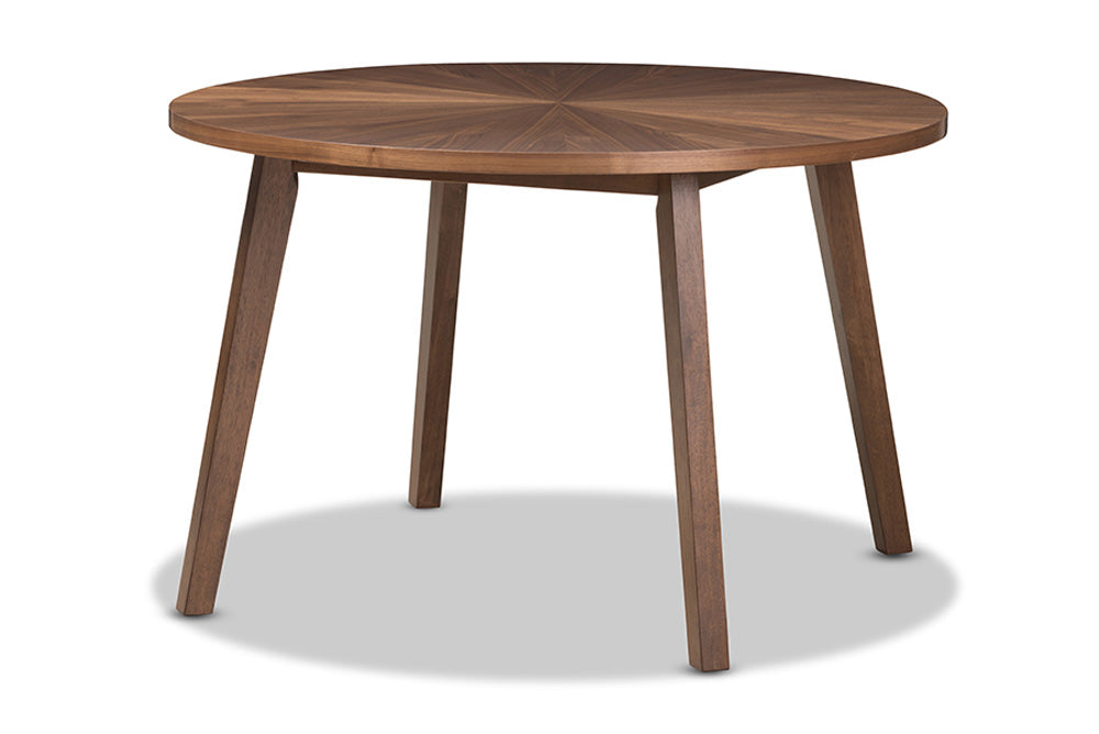 Baxton Studio - Wendy Dining Set - Walnut Sunburst Dining Set view 3
