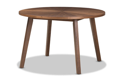 Baxton Studio - Wendy Dining Set - Walnut Sunburst Dining Set view 3
