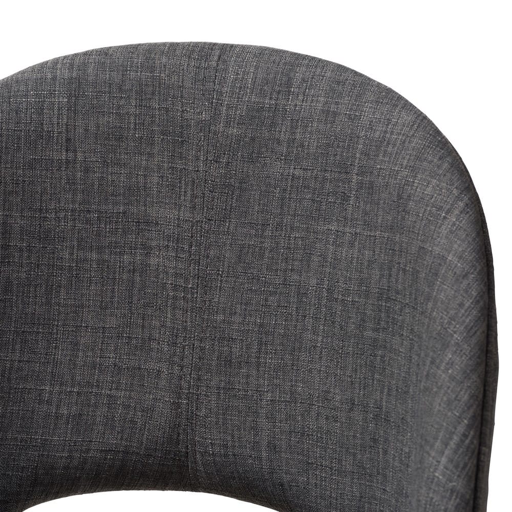 Baxton Studio - Wesley Set of 2 Dining Chairs in Dark Grey - Wesley-Dark Grey-DC view 4