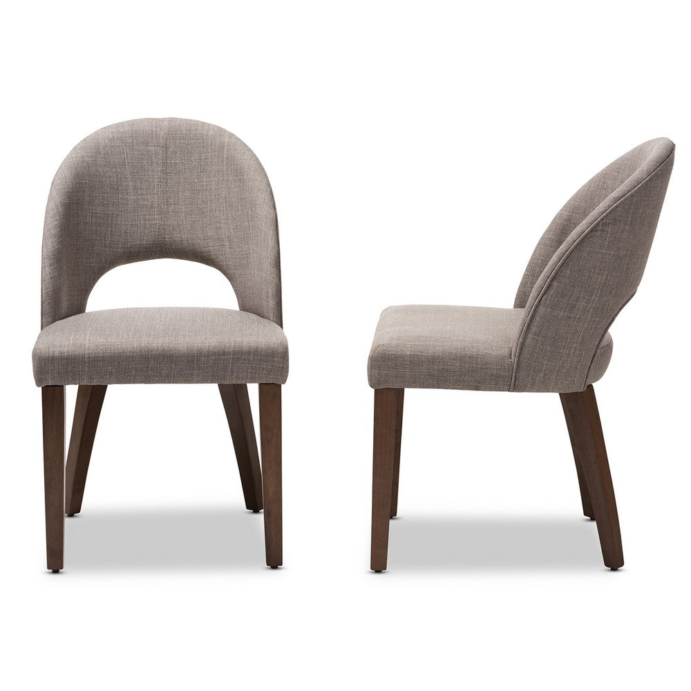Baxton Studio - Wesley Set of 2 Dining Chairs in Light Grey - Wesley-Light Grey-DC view 3