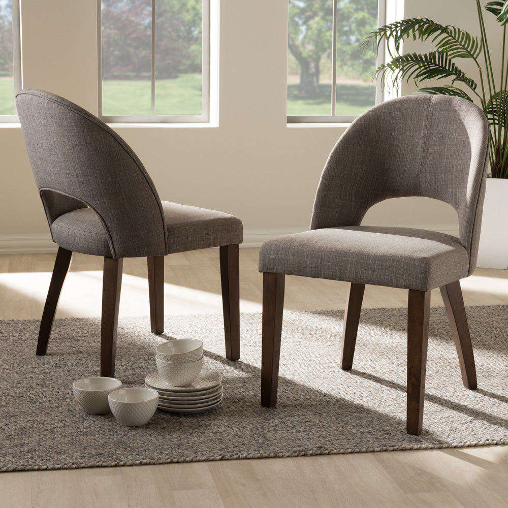 Baxton Studio - Wesley Set of 2 Dining Chairs in Light Grey - Wesley-Light Grey-DC view 6