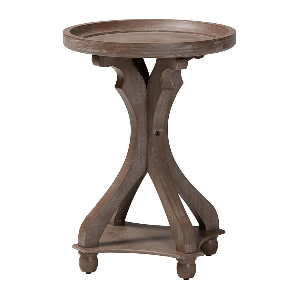 Baxton Studio - Westlyn End Table in Antique Brown - JY24A183-Brown-ET view 1