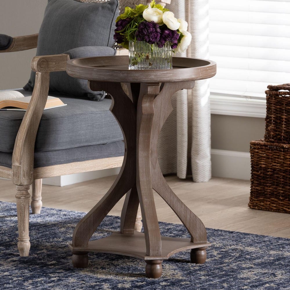 Baxton Studio - Westlyn End Table in Antique Brown - JY24A183-Brown-ET view 7