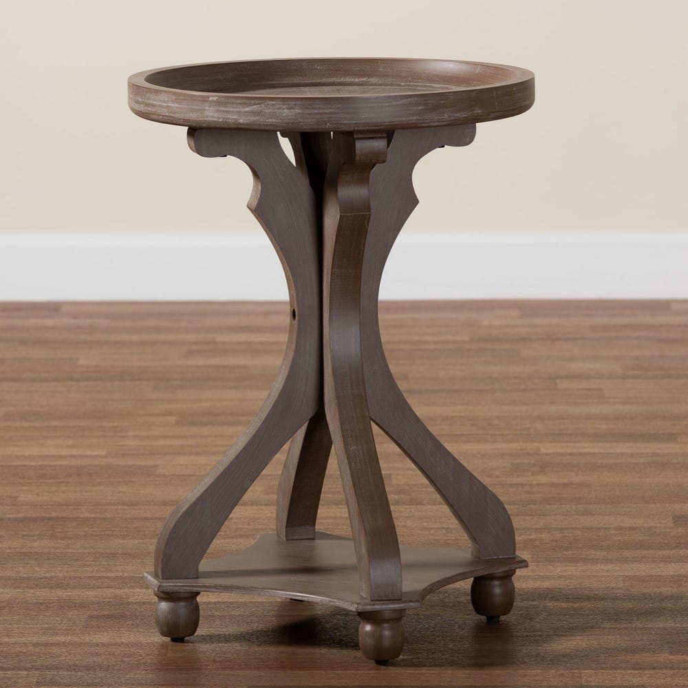 Baxton Studio - Westlyn End Table in Antique Brown - JY24A183-Brown-ET view 8