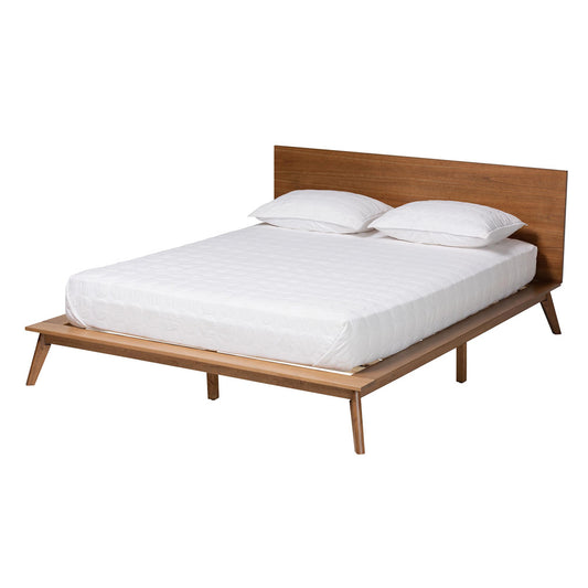 Baxton Studio - Wheatley Queen Size Bed in Walnut Brown - SW8519-Walnut-M17-Queen view 1