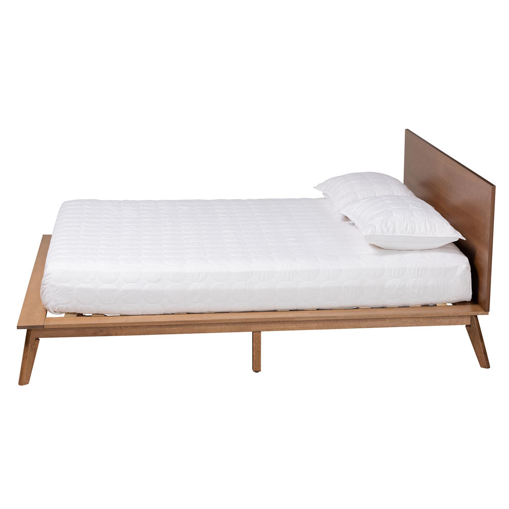 Baxton Studio - Wheatley Queen Size Bed in Walnut Brown - SW8519-Walnut-M17-Queen view 2