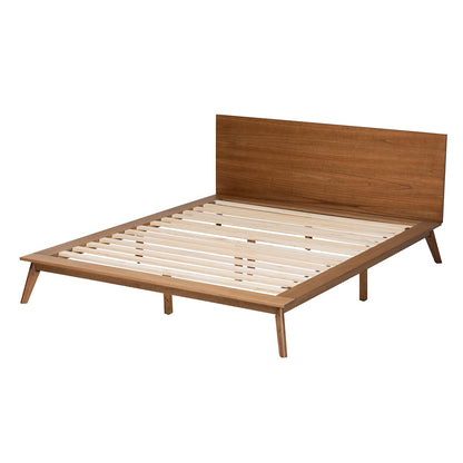 Baxton Studio - Wheatley Queen Size Bed in Walnut Brown - SW8519-Walnut-M17-Queen view 3