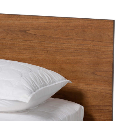 Baxton Studio - Wheatley Queen Size Bed in Walnut Brown - SW8519-Walnut-M17-Queen view 4