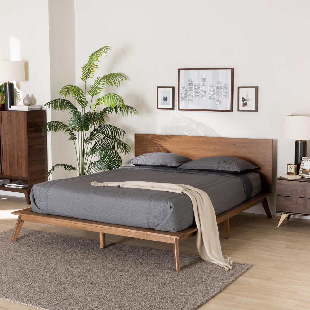 Baxton Studio - Wheatley Queen Size Bed in Walnut Brown - SW8519-Walnut-M17-Queen view 7