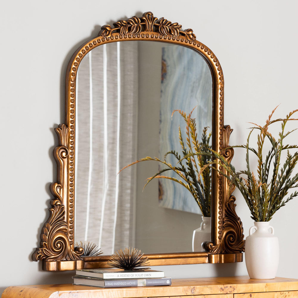 Baxton Studio - Whitby Mirror in Antique Goldleaf - RXW-10960-Wall Mirror view 3