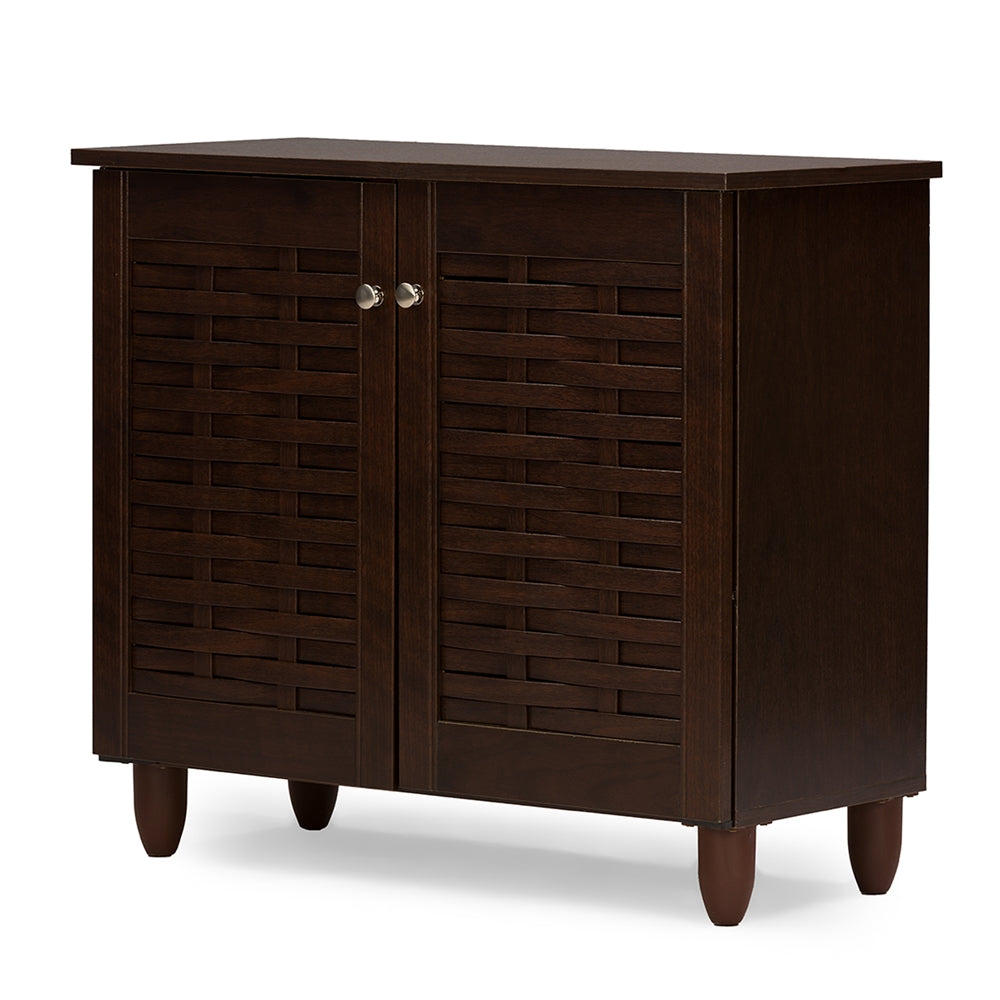 Baxton Studio - Winda Shoe Cabinet in Dark Brown - SC864572 B-Wenge view 1