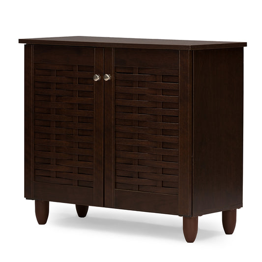 Baxton Studio - Winda Shoe Cabinet in Dark Brown - SC864572 B-Wenge view 1