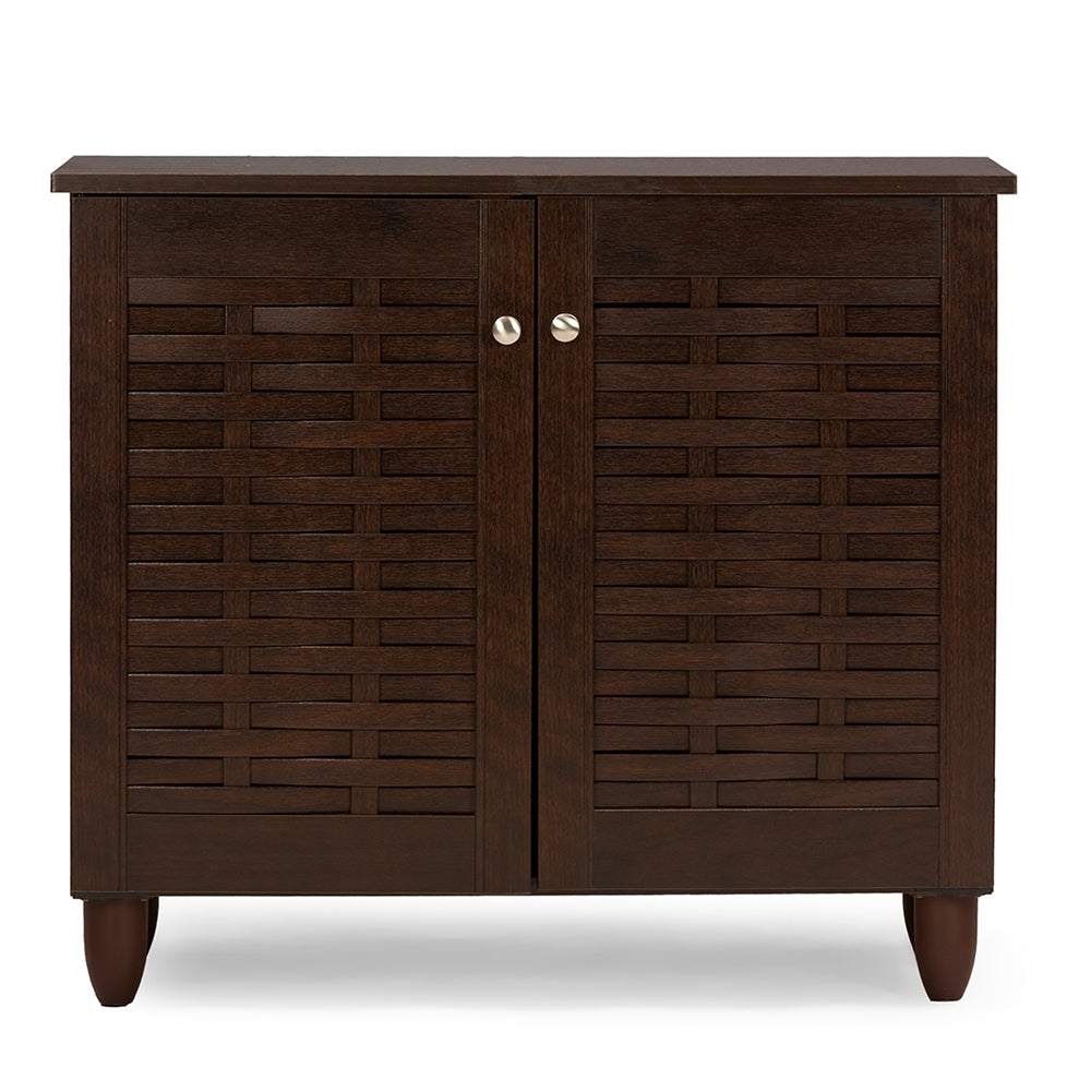Baxton Studio - Winda Shoe Cabinet in Dark Brown - SC864572 B-Wenge view 2