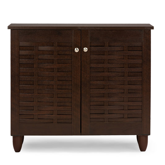 Baxton Studio - Winda Shoe Cabinet in Dark Brown - SC864572 B-Wenge view 2