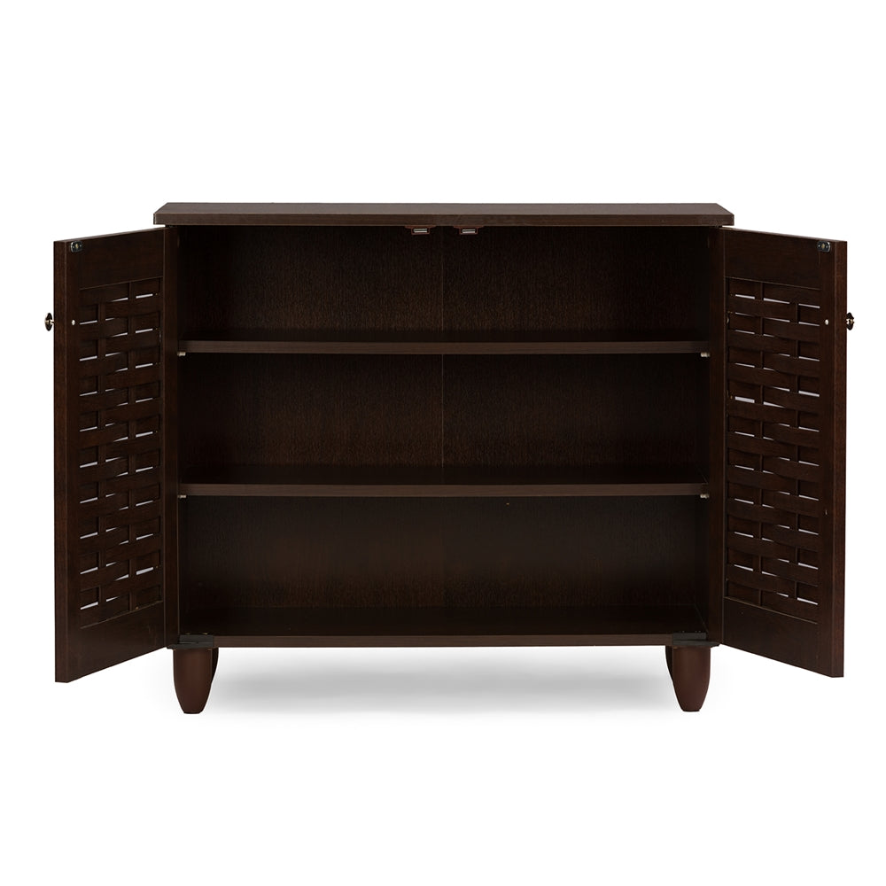 Baxton Studio - Winda Shoe Cabinet in Dark Brown - SC864572 B-Wenge view 3