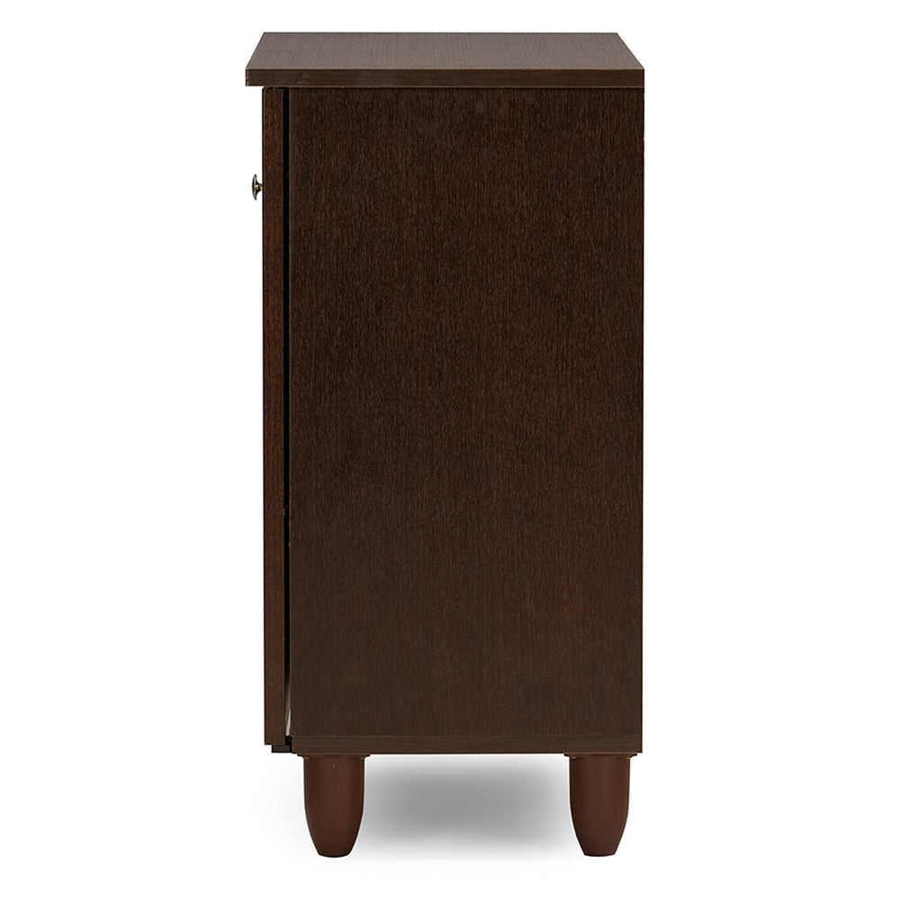 Baxton Studio - Winda Shoe Cabinet in Dark Brown - SC864572 B-Wenge view 4
