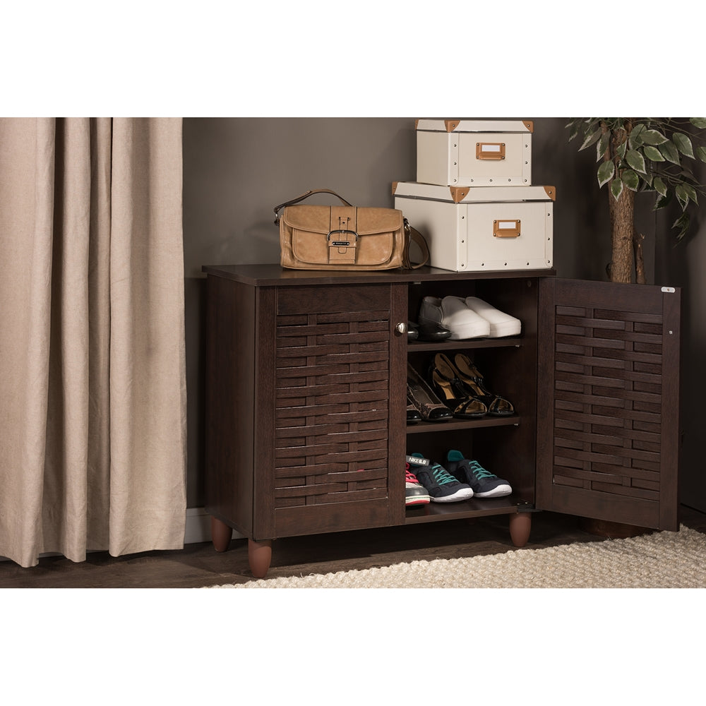 Baxton Studio - Winda Shoe Cabinet in Dark Brown - SC864572 B-Wenge view 5
