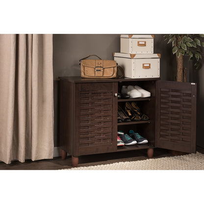 Baxton Studio - Winda Shoe Cabinet in Dark Brown - SC864572 B-Wenge view 5