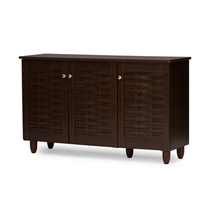 Baxton Studio - Winda Shoe Cabinet in Dark Brown - SC864573 B-Wenge view 1