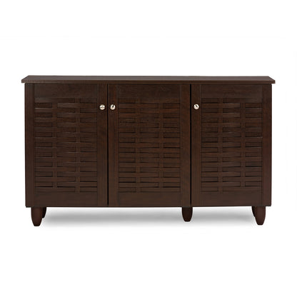 Baxton Studio - Winda Shoe Cabinet in Dark Brown - SC864573 B-Wenge view 2