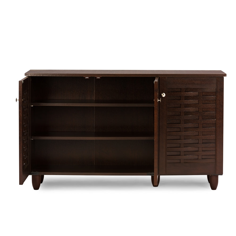 Baxton Studio - Winda Shoe Cabinet in Dark Brown - SC864573 B-Wenge view 3