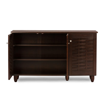 Baxton Studio - Winda Shoe Cabinet in Dark Brown - SC864573 B-Wenge view 3