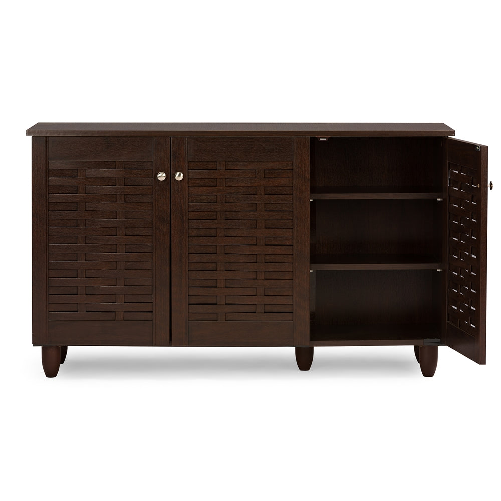 Baxton Studio - Winda Shoe Cabinet in Dark Brown - SC864573 B-Wenge view 4